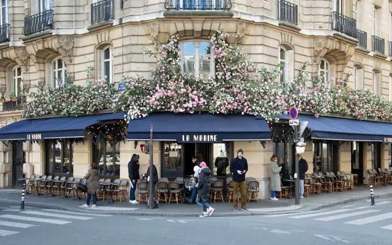 Typical Cafe Brasserie in Paris